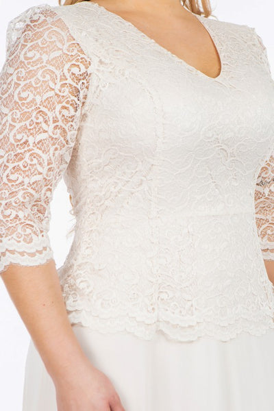 Off white lace top layered maxi dress