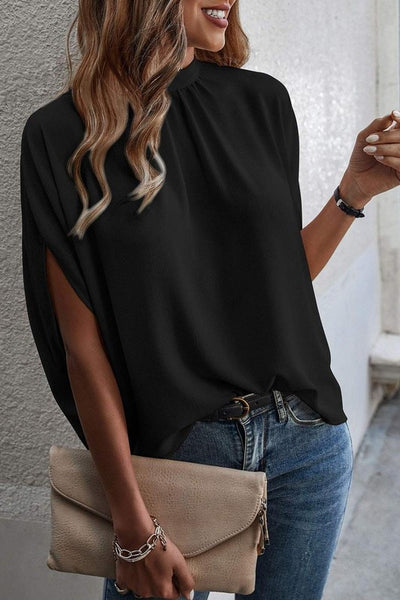 Black tie back blouse