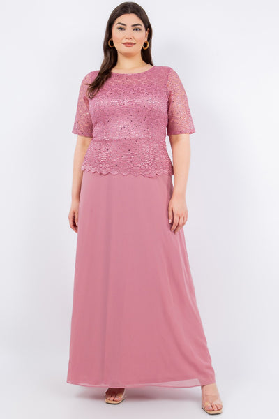 Lace layered  Maxi Dress