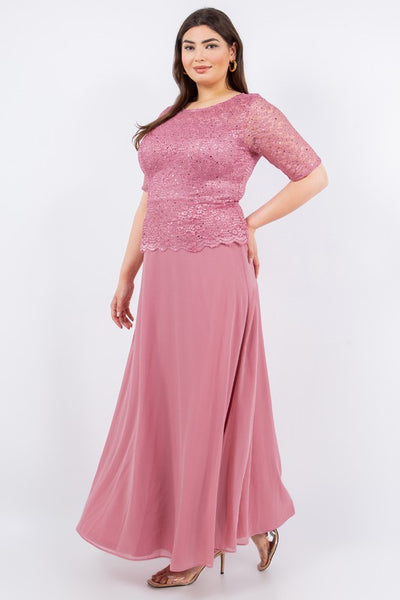 Lace layered  Maxi Dress