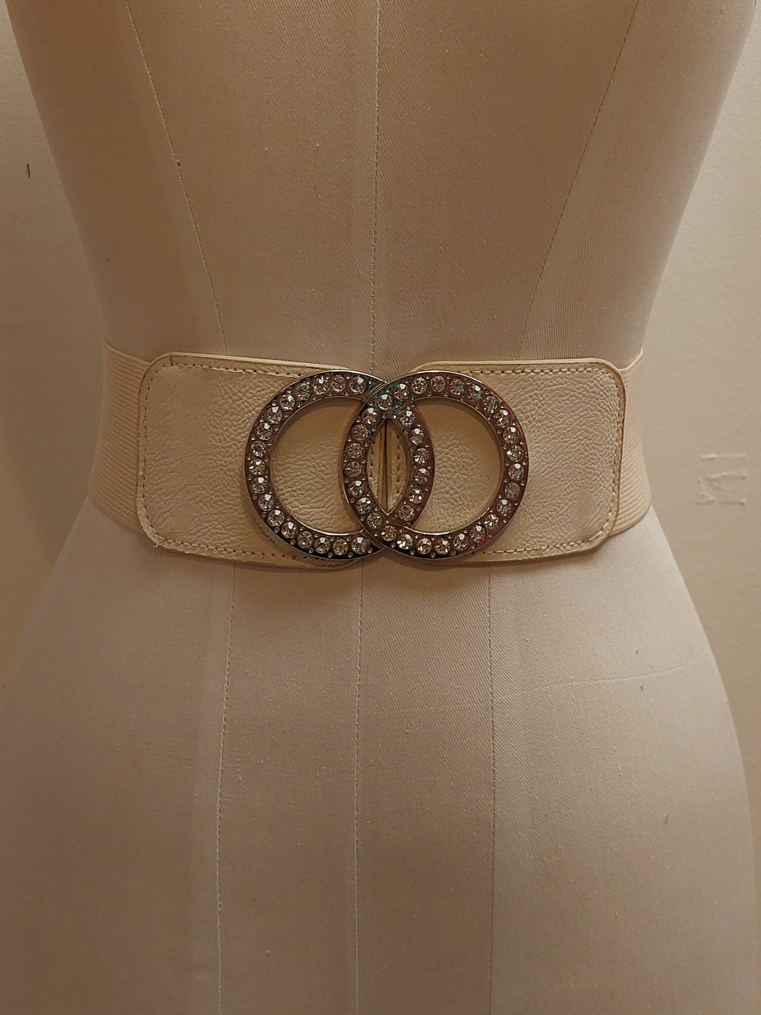 Elastic belts with stoned buckle.