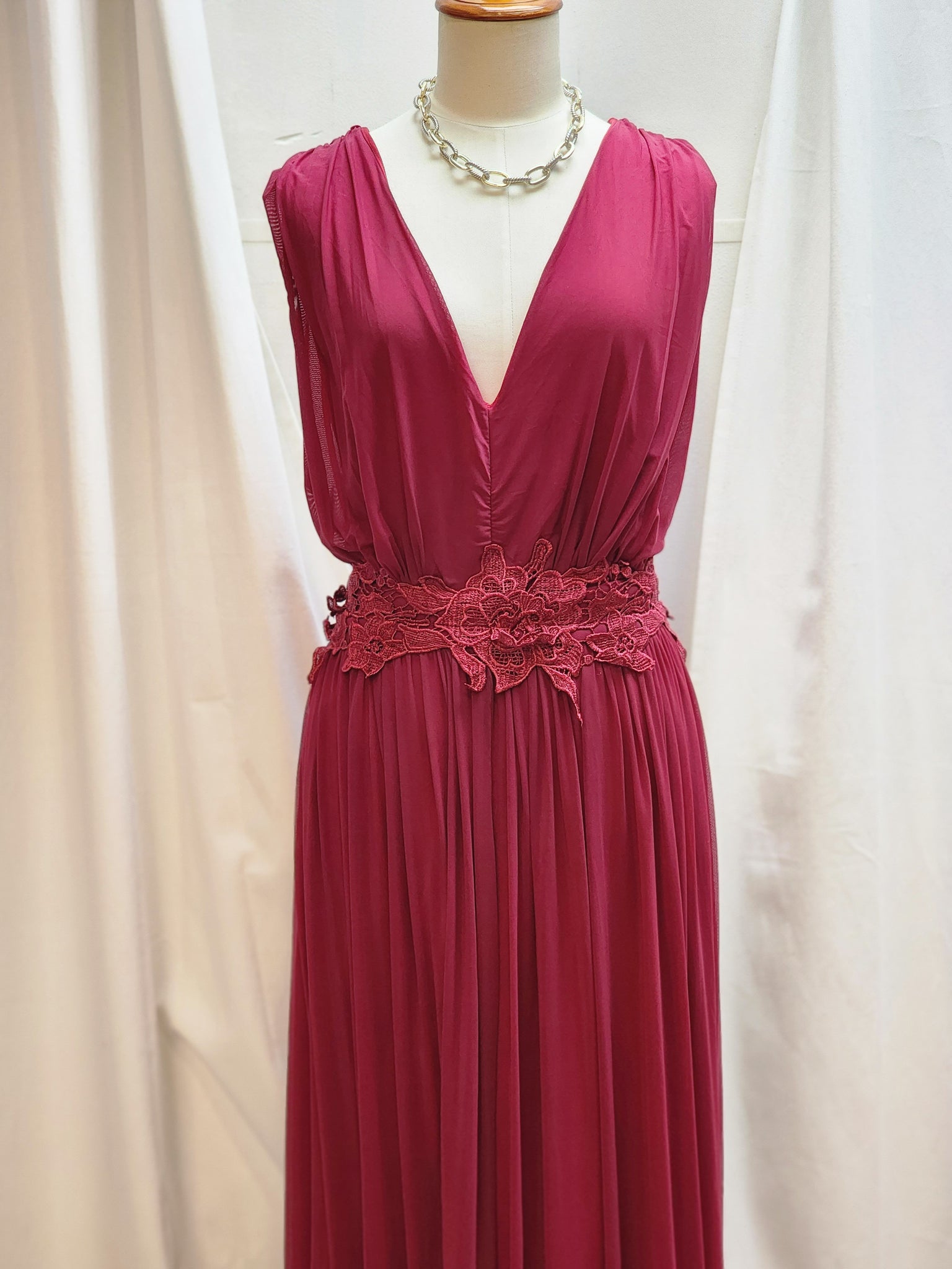 Plus size burgundy and black maxi.