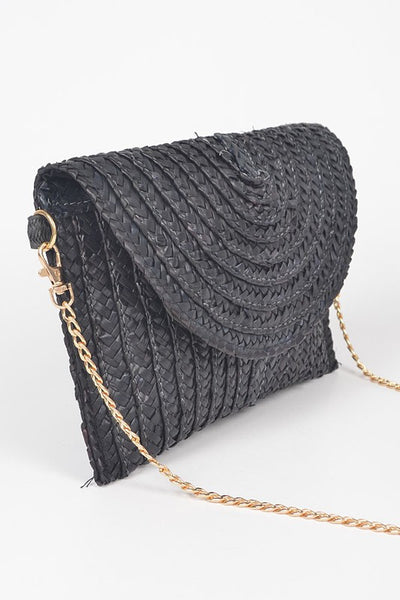 Straw envelope clutch bag