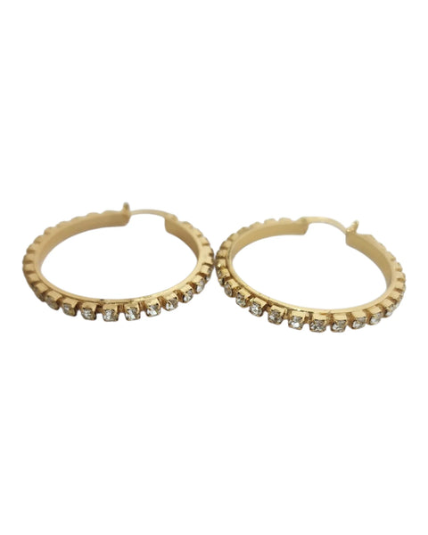 Mel gold w/stones hoops