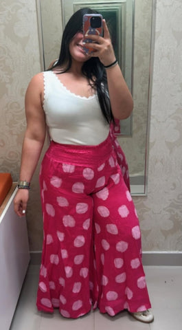 Linen polka dots palazzo
