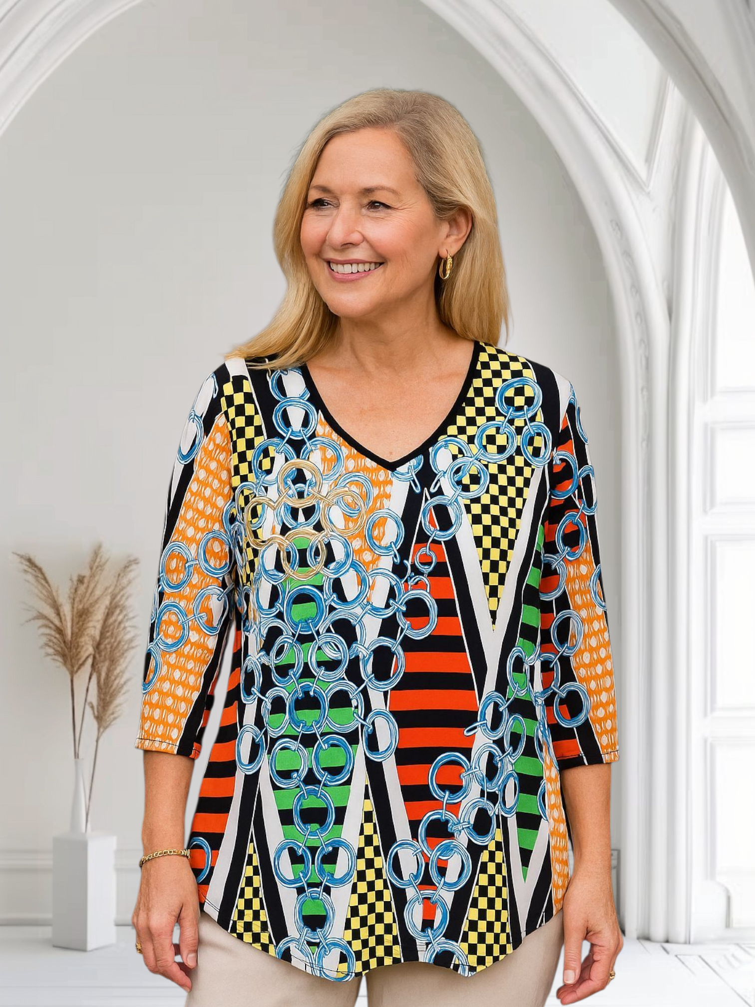 Multicolor chains printed top