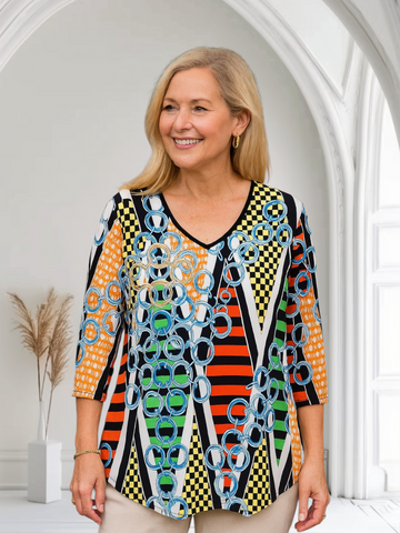 Multicolor chains printed top