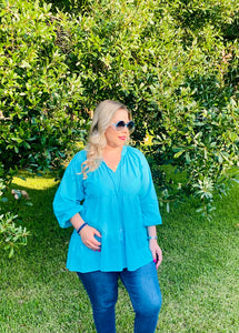 Jolly top in turquoise