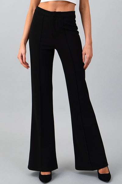 FIT AND FLARE SEAM PANTS. TWO COLORS BLACK, OFF WHITE