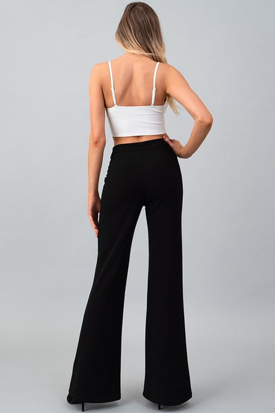 FIT AND FLARE SEAM PANTS. TWO COLORS BLACK, OFF WHITE