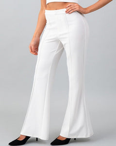 FIT AND FLARE SEAM PANTS. TWO COLORS BLACK, OFF WHITE