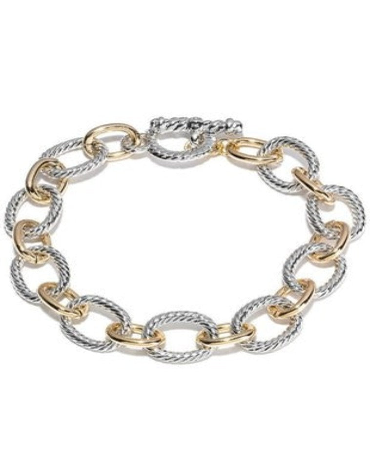 Two tones chain link bracelet