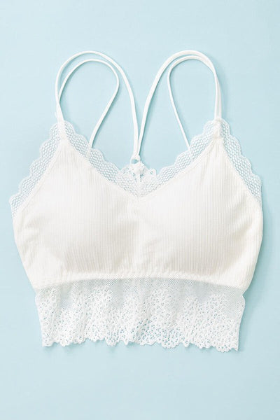 Lace detail, open back bralette