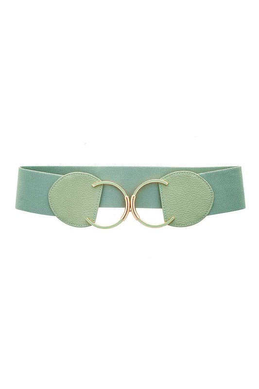 MINT ELASTIC WITH ENAMEL AND GOLD BUCKLE