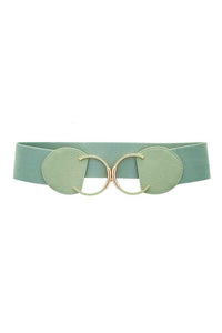 MINT ELASTIC WITH ENAMEL AND GOLD BUCKLE