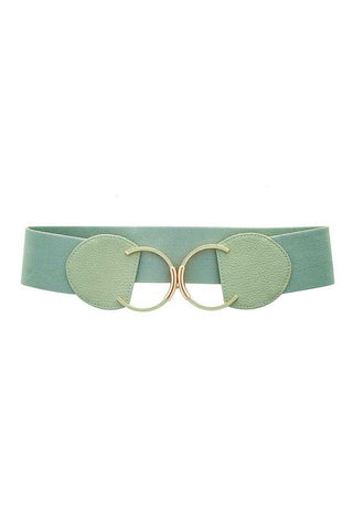 MINT ELASTIC WITH ENAMEL AND GOLD BUCKLE