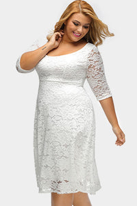 Floral lace flare dress. Plus size