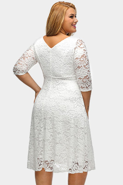 Floral lace flare dress. Plus size