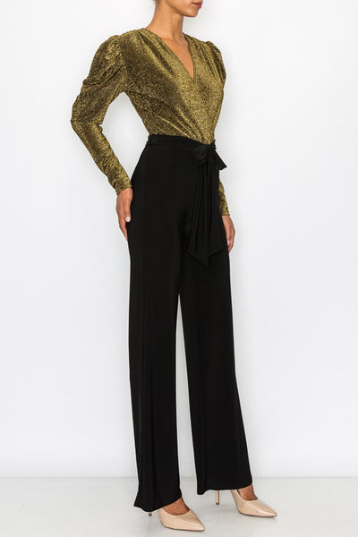 Metallic and black gold jumpsuit