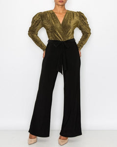 Metallic and black gold jumpsuit