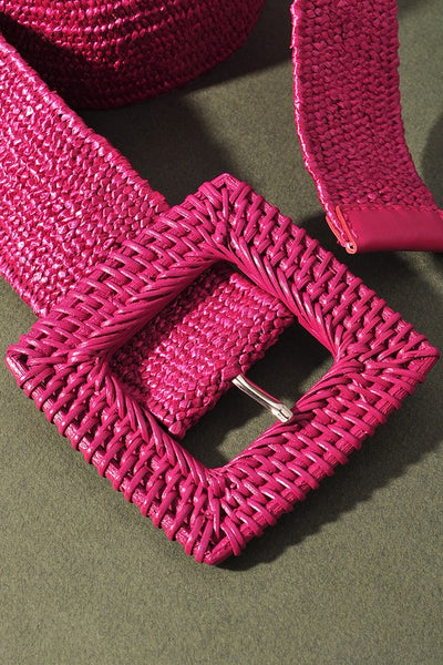 Square rattan elastic straw belt