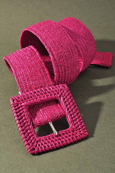 Square rattan elastic straw belt