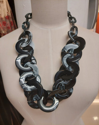 Black celluloid necklace