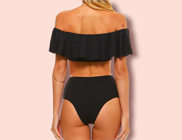 RUFFLED OVERLAY TOP BIKINI