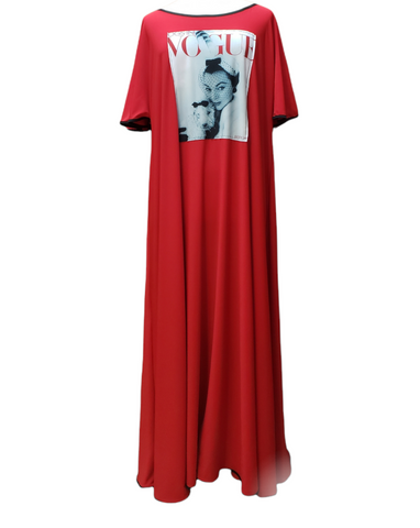 Omdaya red maxi dress