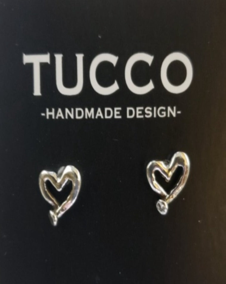 Tucco silver heart earrings