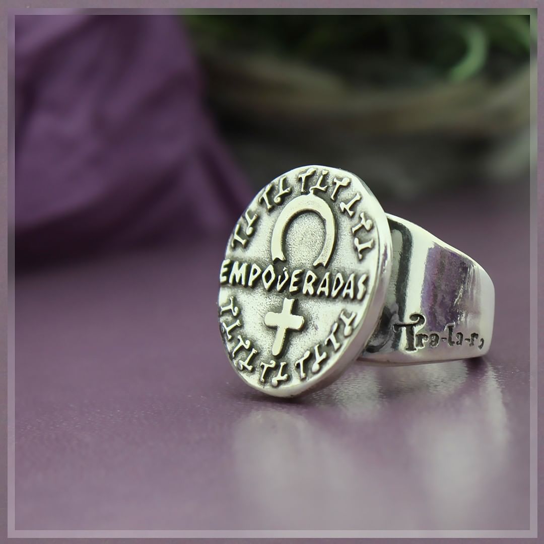 Tra la ra empowered message  silver rings