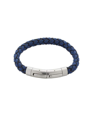 Casual looking braided leather bracelet.