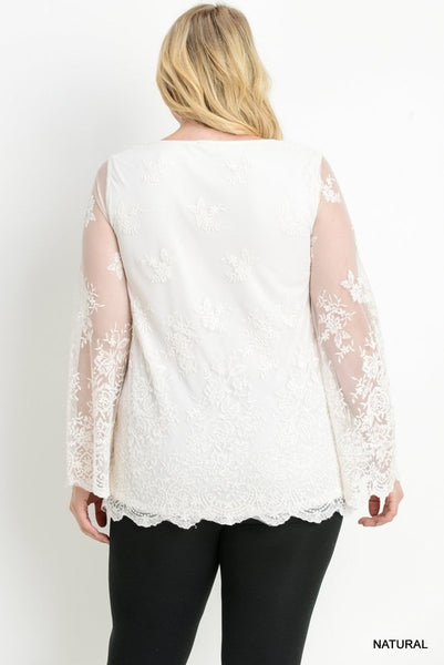 Plus lace tunic top.