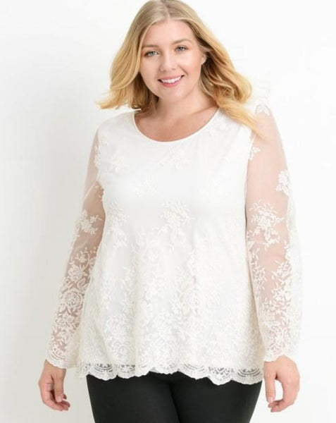 Plus lace tunic top.