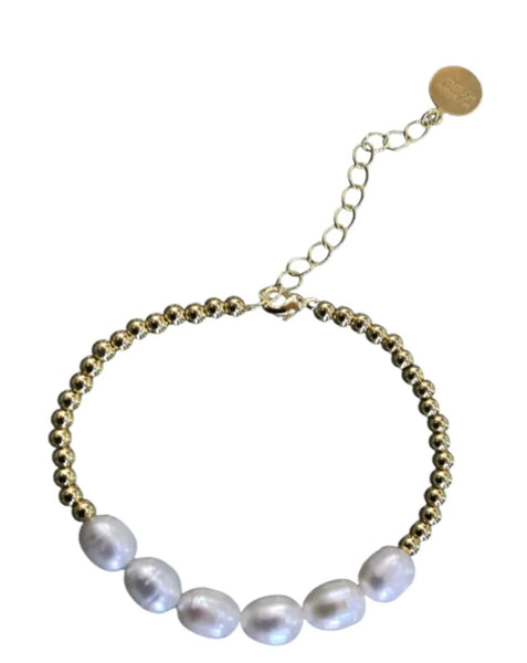 Hypoallergenic , 18k goldfilled natural pearls bracelet