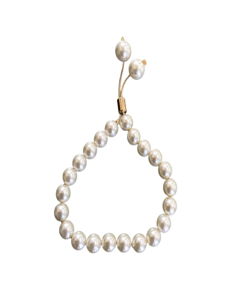 Pearl 8 mm adjustable bracelet. 18k goldfilled