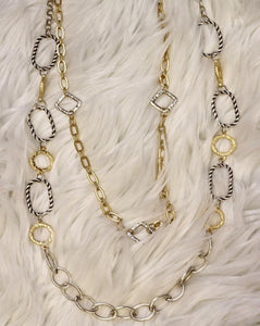 Necklace double chain in two tones