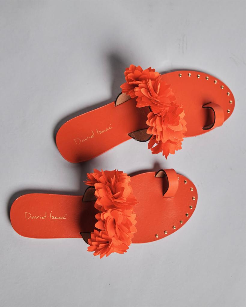 David Isaac Paula orange sandals