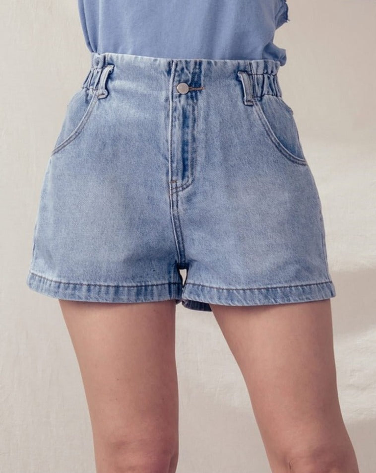 Denim high waisted shorts