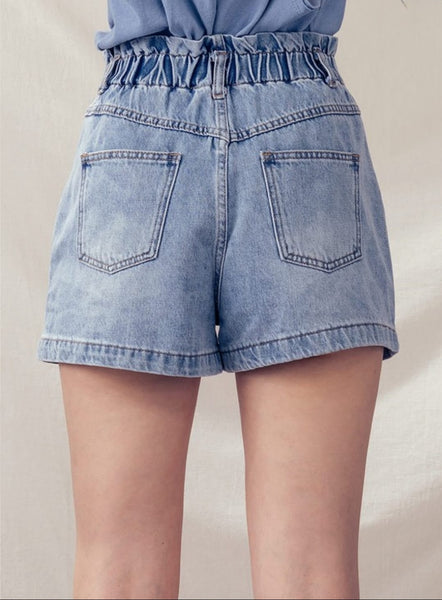 Denim high waisted shorts