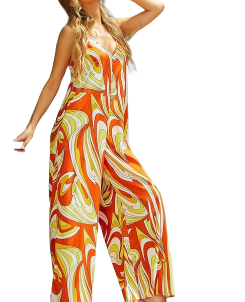 Multicolor wide leg jumpsuit