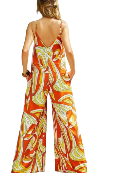 Multicolor wide leg jumpsuit