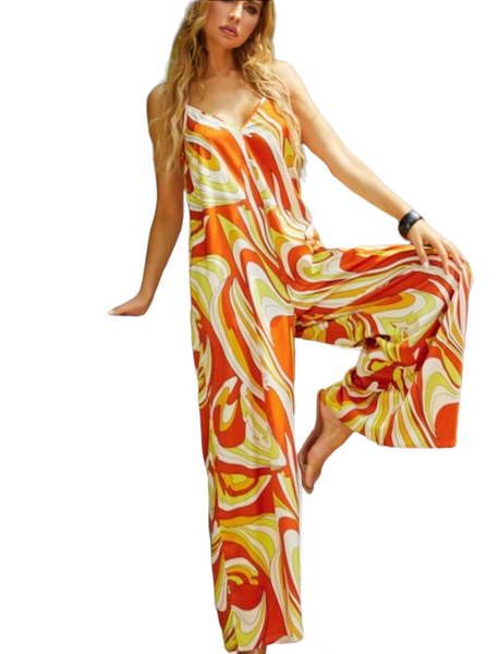 Multicolor wide leg jumpsuit