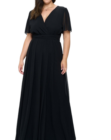 Chiffon maxi dress. Plus size