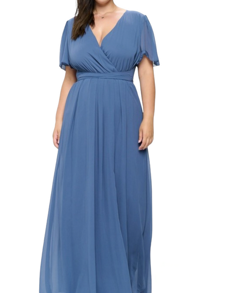 Chiffon maxi dress. Plus size