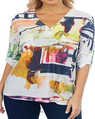 Print soft jersey top