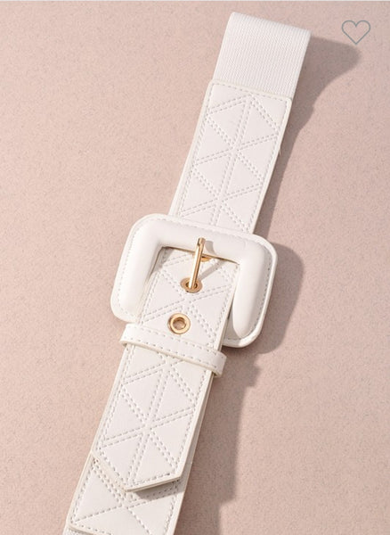 Elastic belt with square buckle