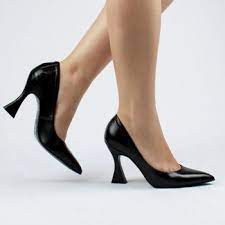 Black Valerie high heels shoes. Genuine leather