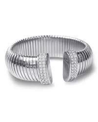 Pave coil cuff bracelet