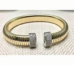 Pave coil cuff bracelet